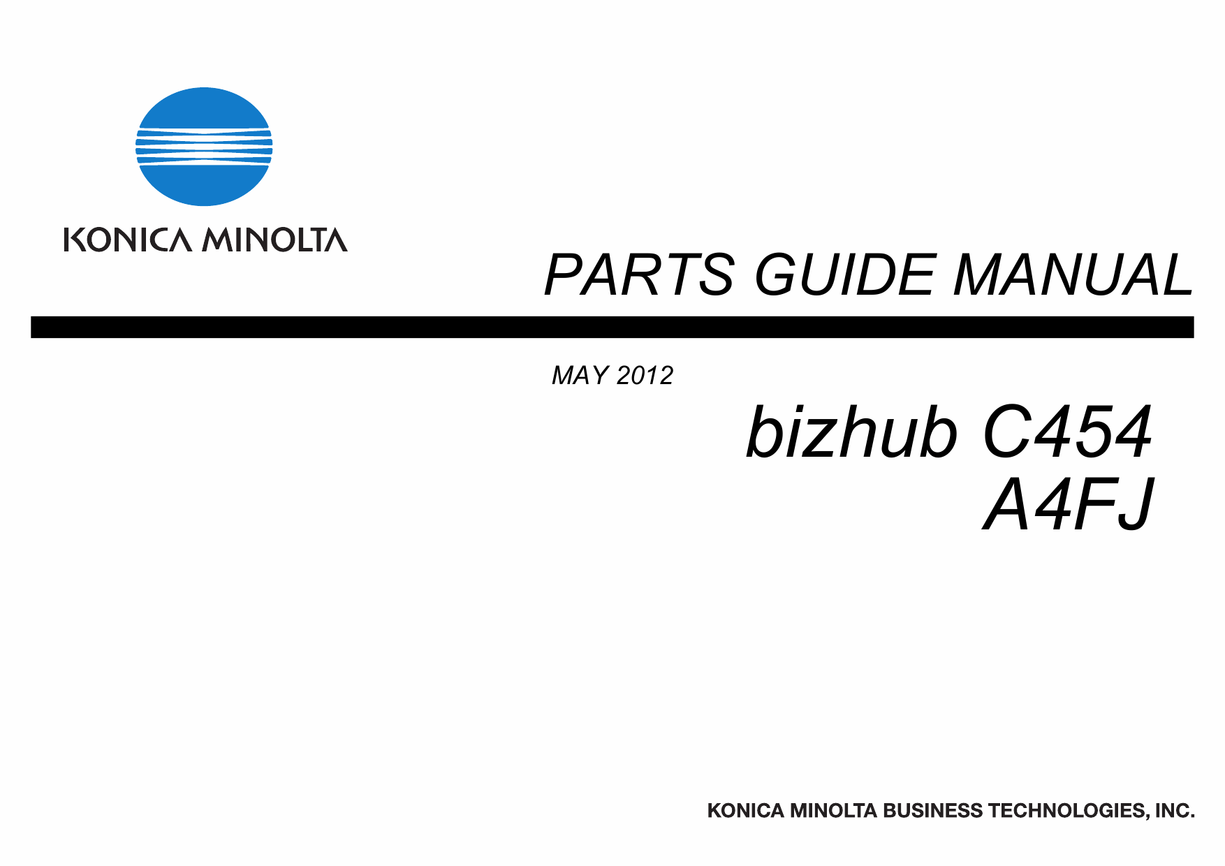 Konica-Minolta bizhub C454 Parts Manual-1